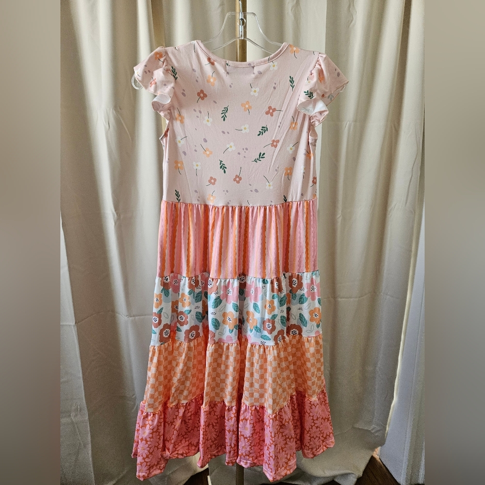 🌸 Adorable Sweetness Ava Retro Floral Check Tiered Dress 🌸 - Picture 5 of 5